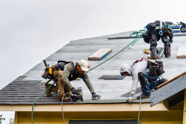 Professional Gutter Installation technician working in New Baltimore, MI